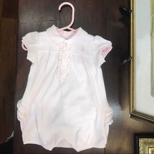 Ralph Lauren light pink bubble onesie
